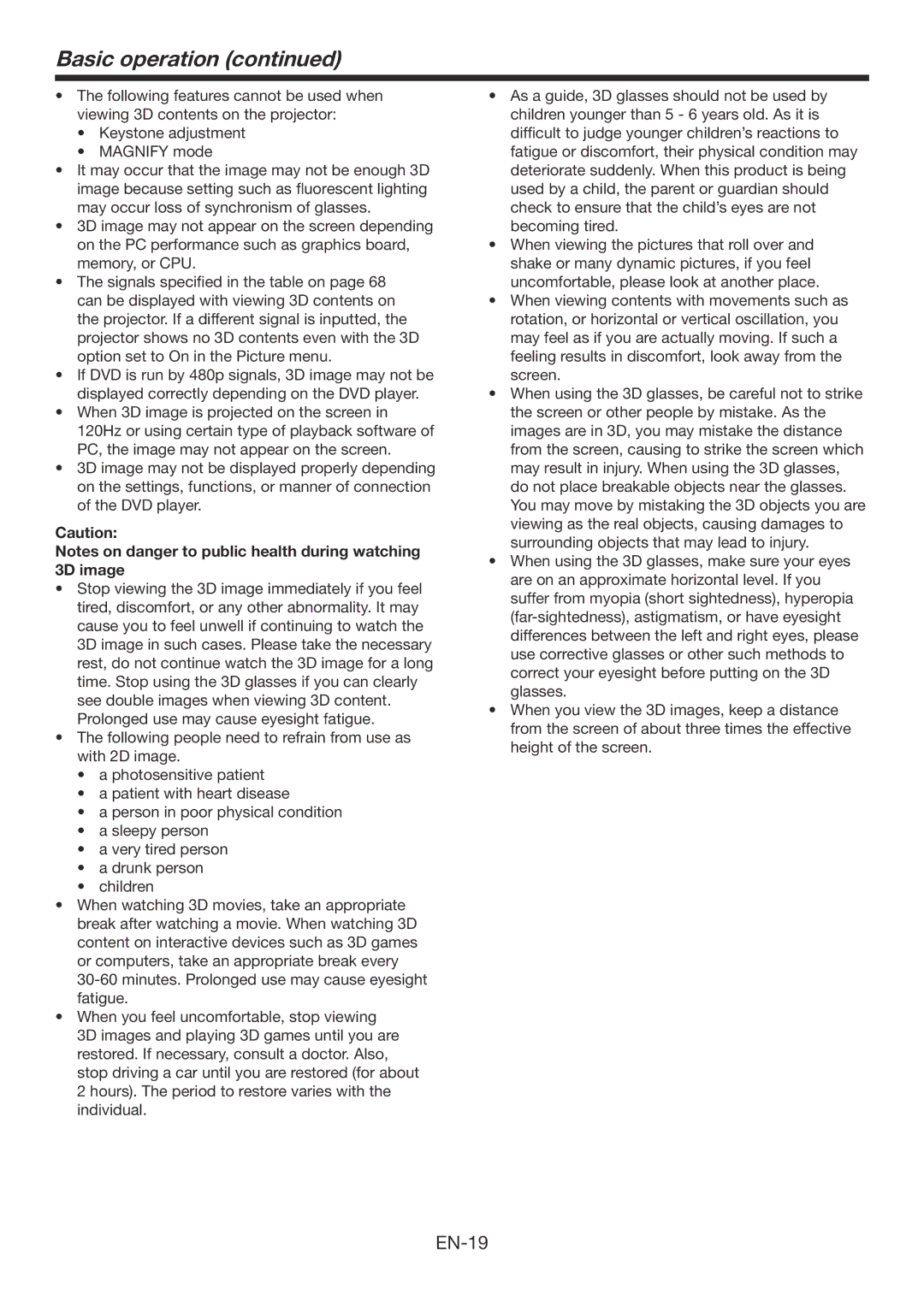 Mitsubishi Electronics WD390U-EST user manual EN-19 