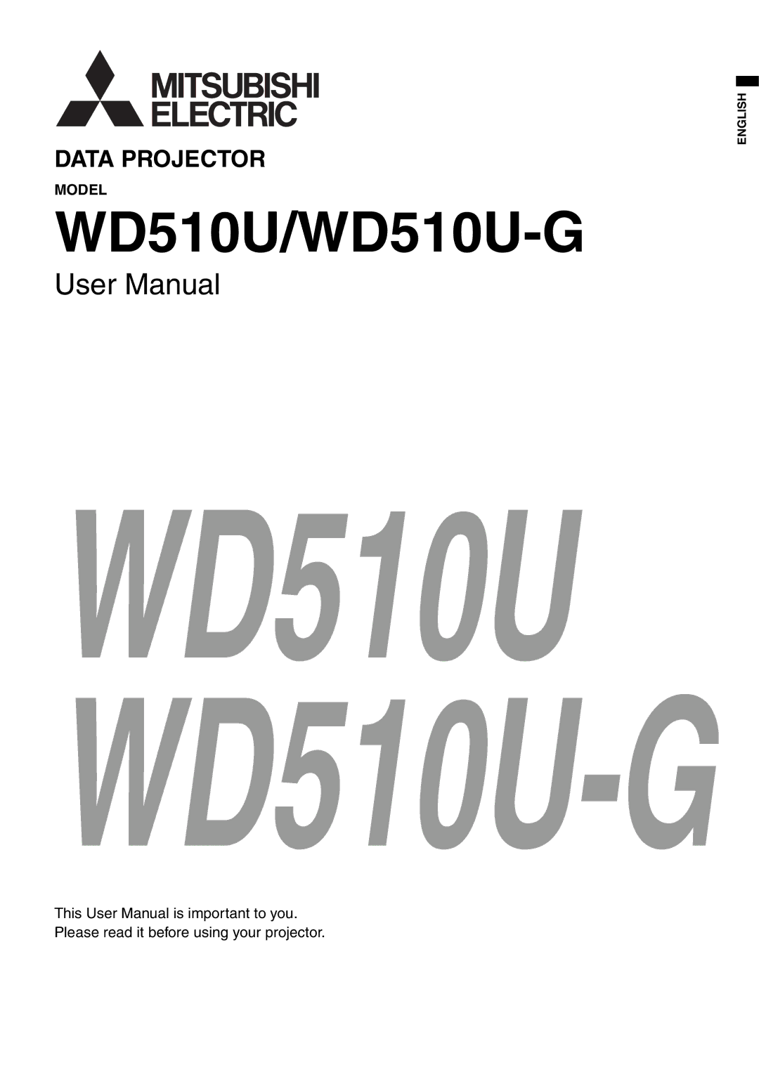 Mitsubishi Electronics user manual WD510U/WD510U-G 