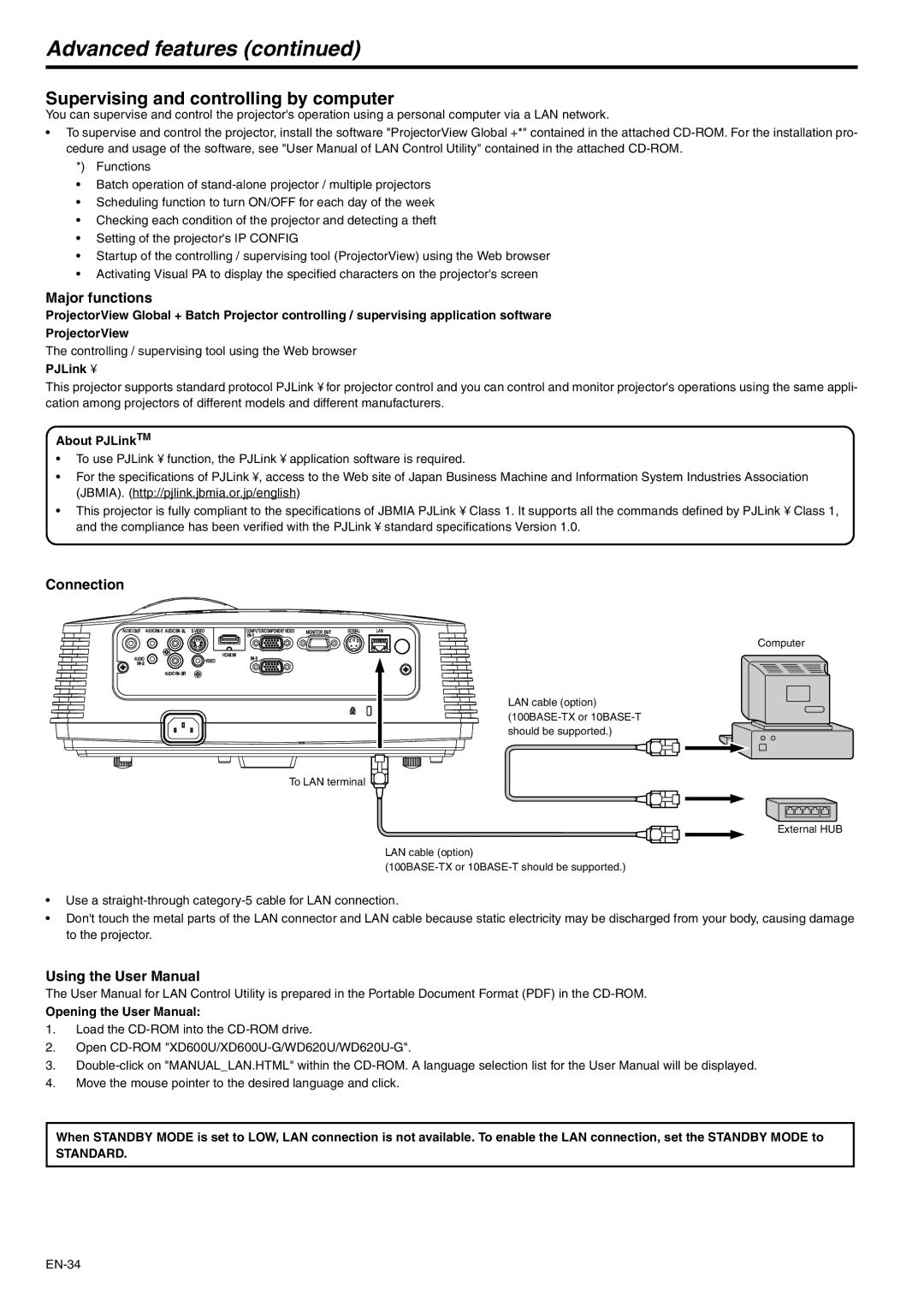 Mitsubishi Electronics XD600U-G, WD620U-G Supervising and controlling by computer, Major functions, Connection 