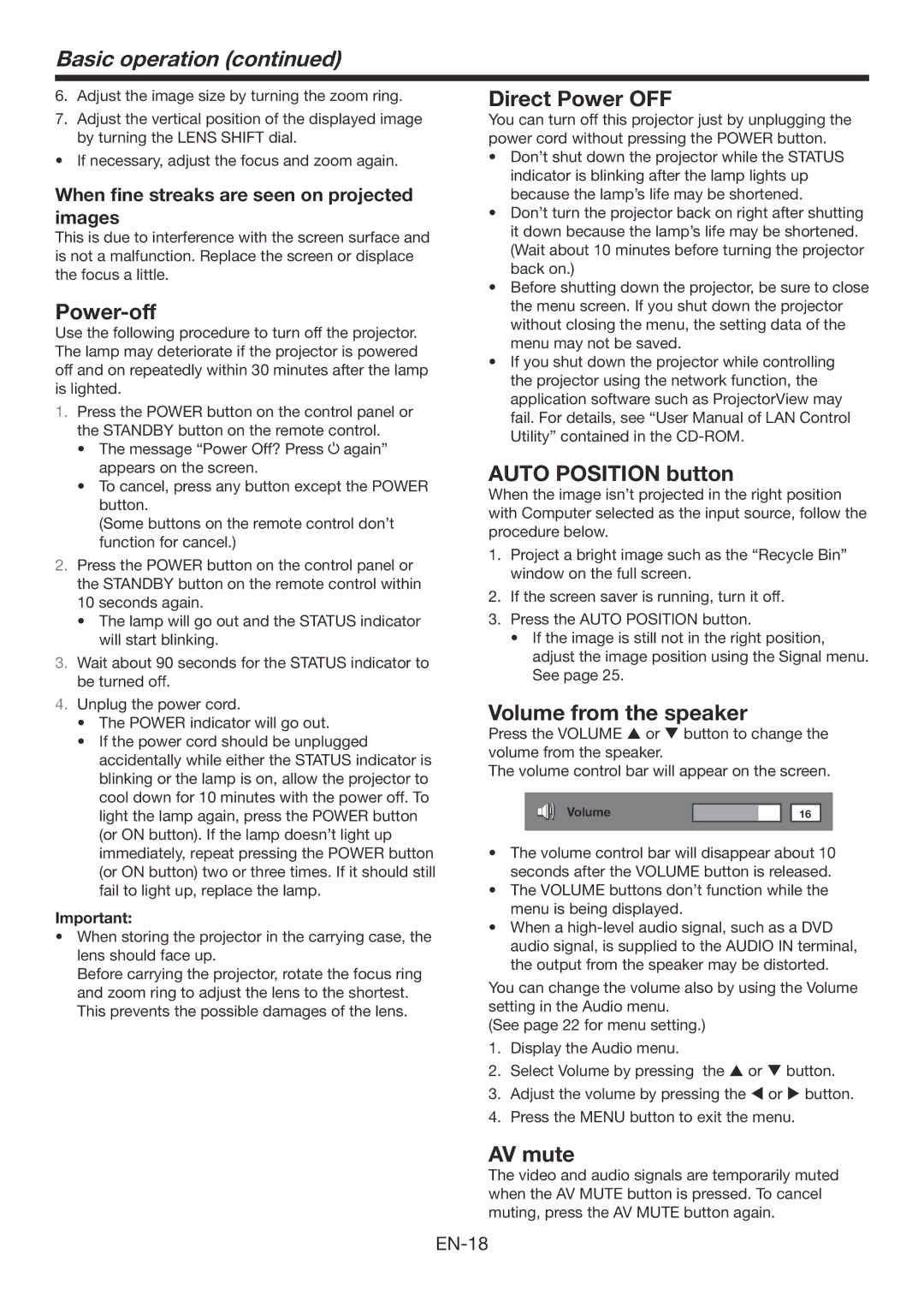 Mitsubishi Electronics WD720U, XD700U user manual Basic operation 