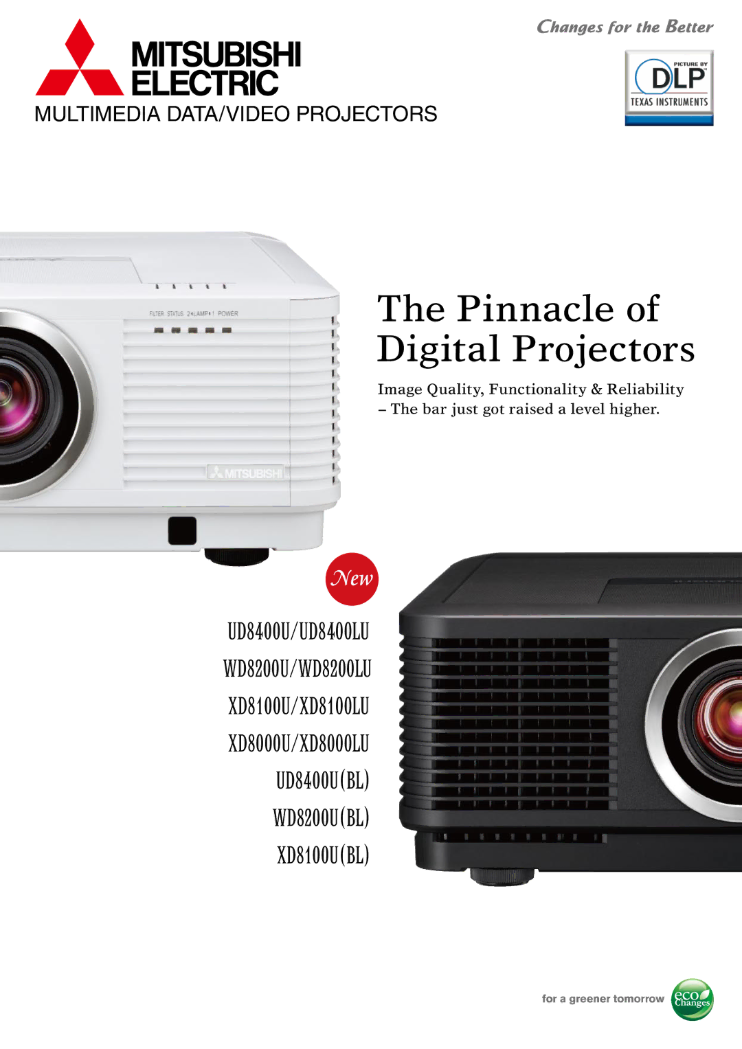 Mitsubishi Electronics WD8200LU, WD8200U(BL), XD8100LU, UD8400U(BL), XD8100U(BL) dimensions Pinnacle Digital Projectors 