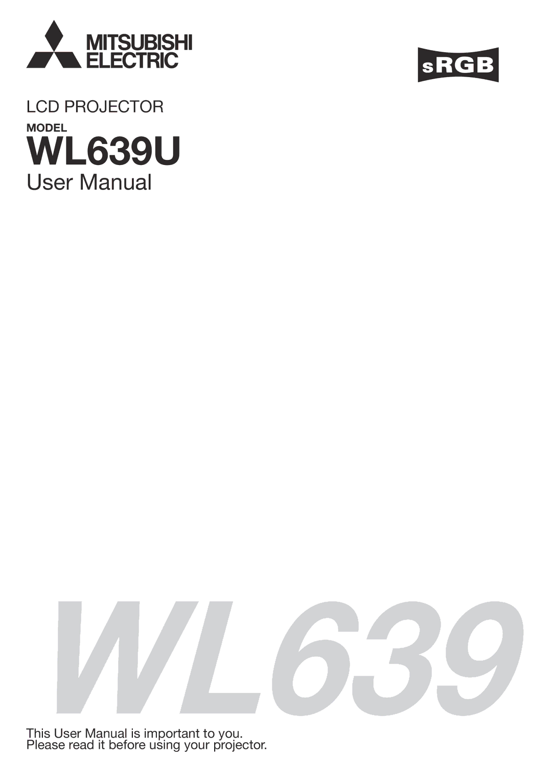 Mitsubishi Electronics WL639U user manual 