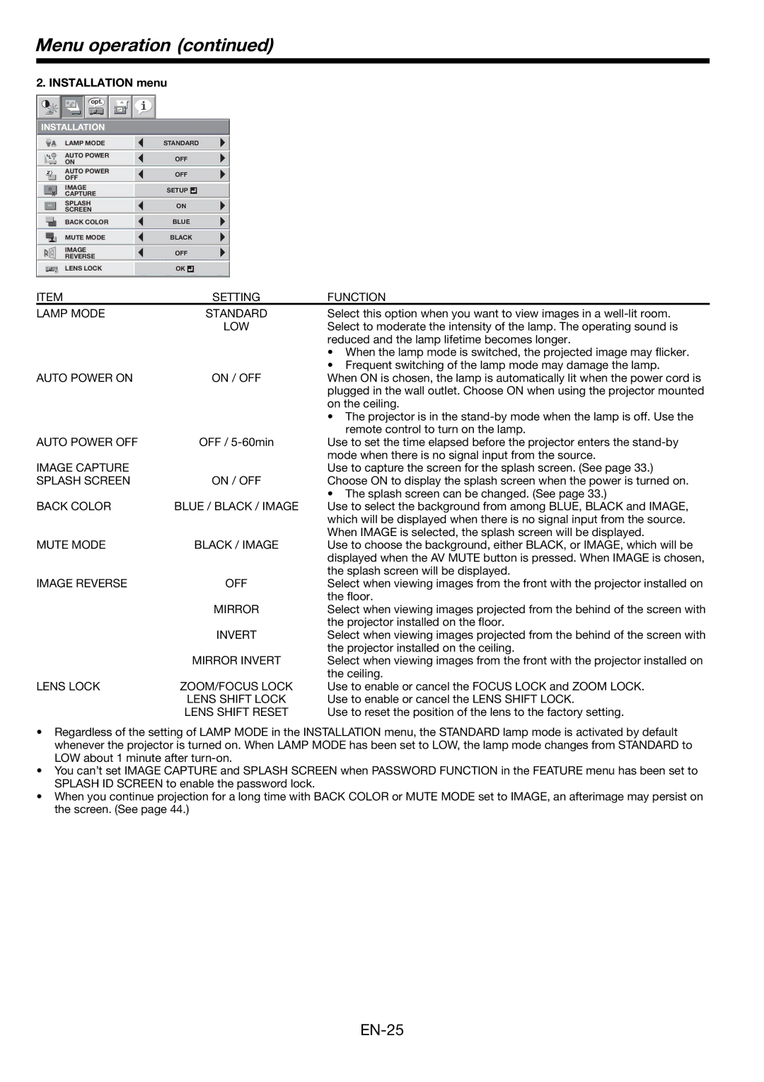 Mitsubishi Electronics WL6700U, WL6700LU user manual EN-25 