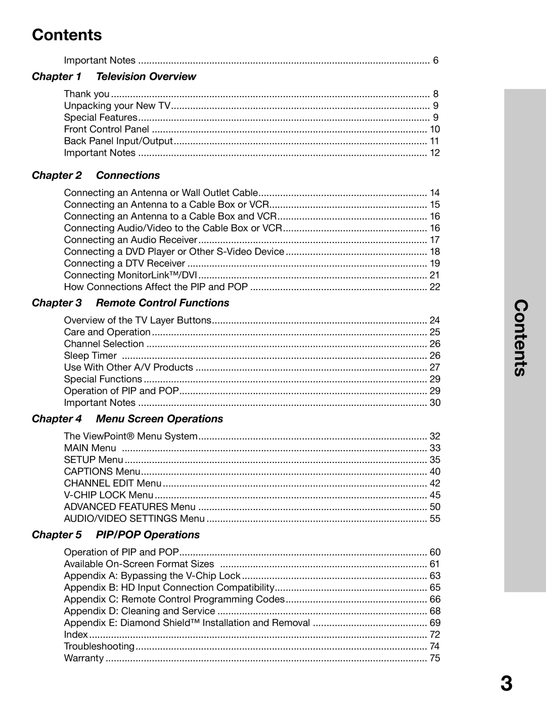 Mitsubishi Electronics WS-48315, WS-65315A, WT-42315, WS-55315 manual Contents 