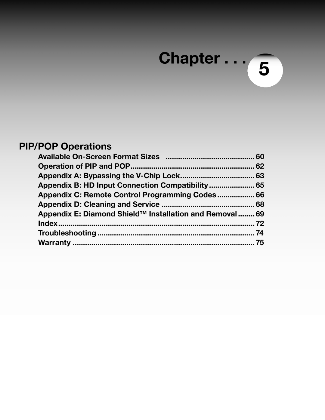 Mitsubishi Electronics WS-65315A manual PIP/POP Operations, Available On-Screen Format Sizes Operation of PIP and POP 