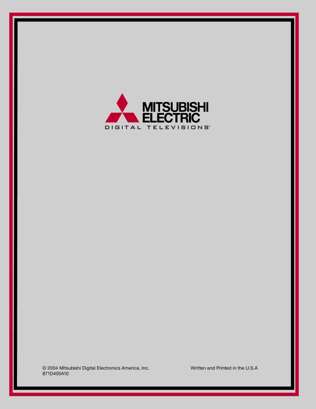 Mitsubishi Electronics WS-65615A, WS-65515A, WS-73615, WS-55615, WS-55515 Mitsubishi Digital Electronics America, Inc D405A10 