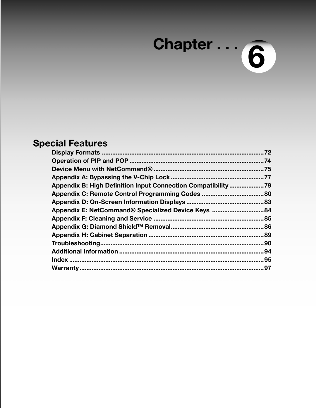 Mitsubishi Electronics WS-55615A, WS-65515A, WS-65615A, WS-73615, WS-55515, WS-48515 manual Chapter 