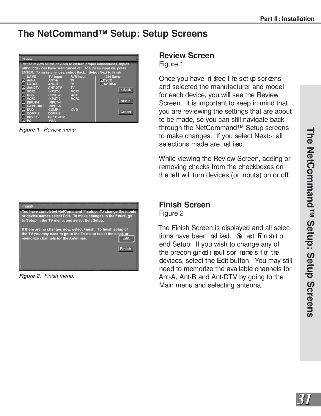 Mitsubishi Electronics WS-65909, WS-73909, WS-65869, WS-55859, WS-55909 manual Review Screen, Finish Screen 