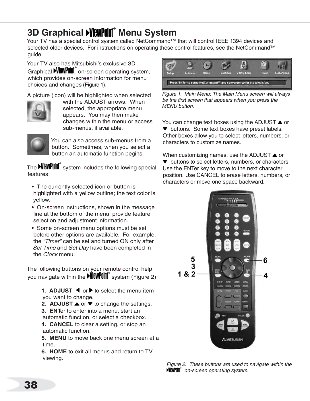 Mitsubishi Electronics WS-65511, WS-B55, ws-65712, WS-65611 3D Graphical Menu System, Characters or move one space backward 