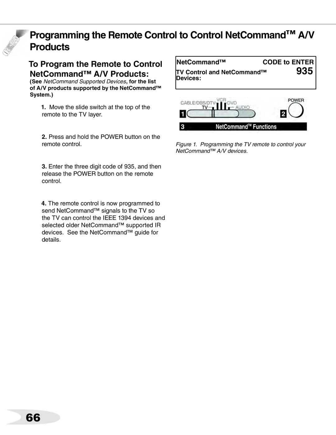 Mitsubishi Electronics WS-65611 manual To Program the Remote to Control NetCommand A/V Products, TV Control and NetCommand 