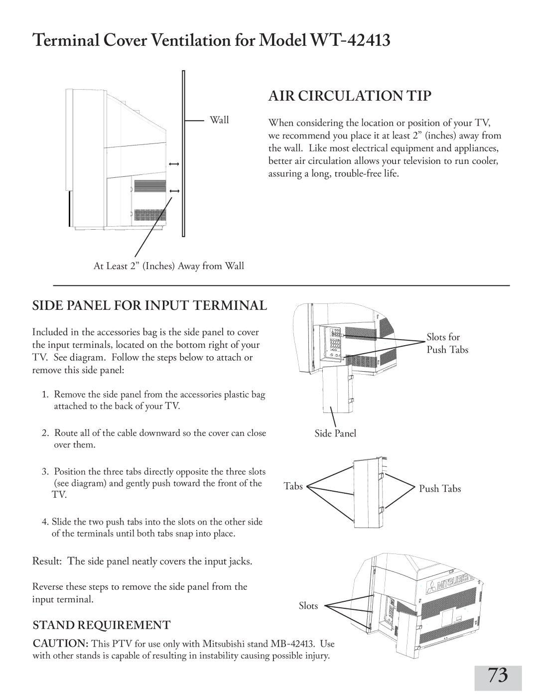 Mitsubishi Electronics ws-65413 Terminal Cover Ventilation for Model WT-, Wall, Assuring a long, trouble-free life 