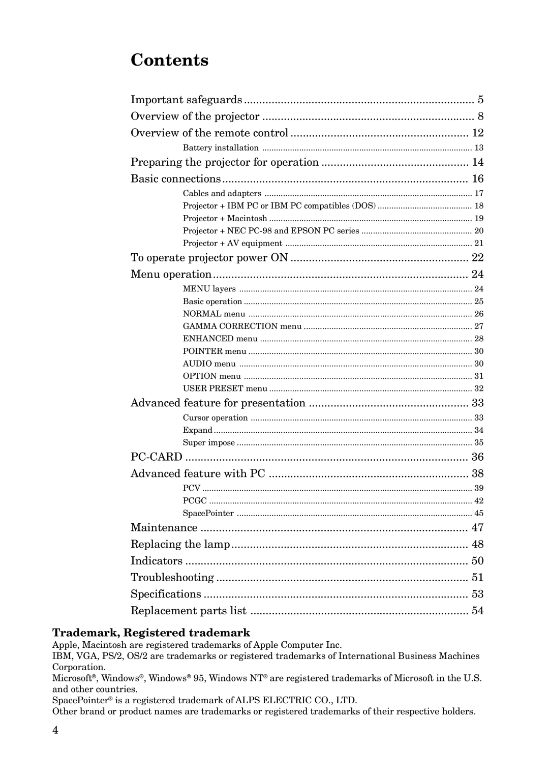 Mitsubishi Electronics X100 manual Contents 