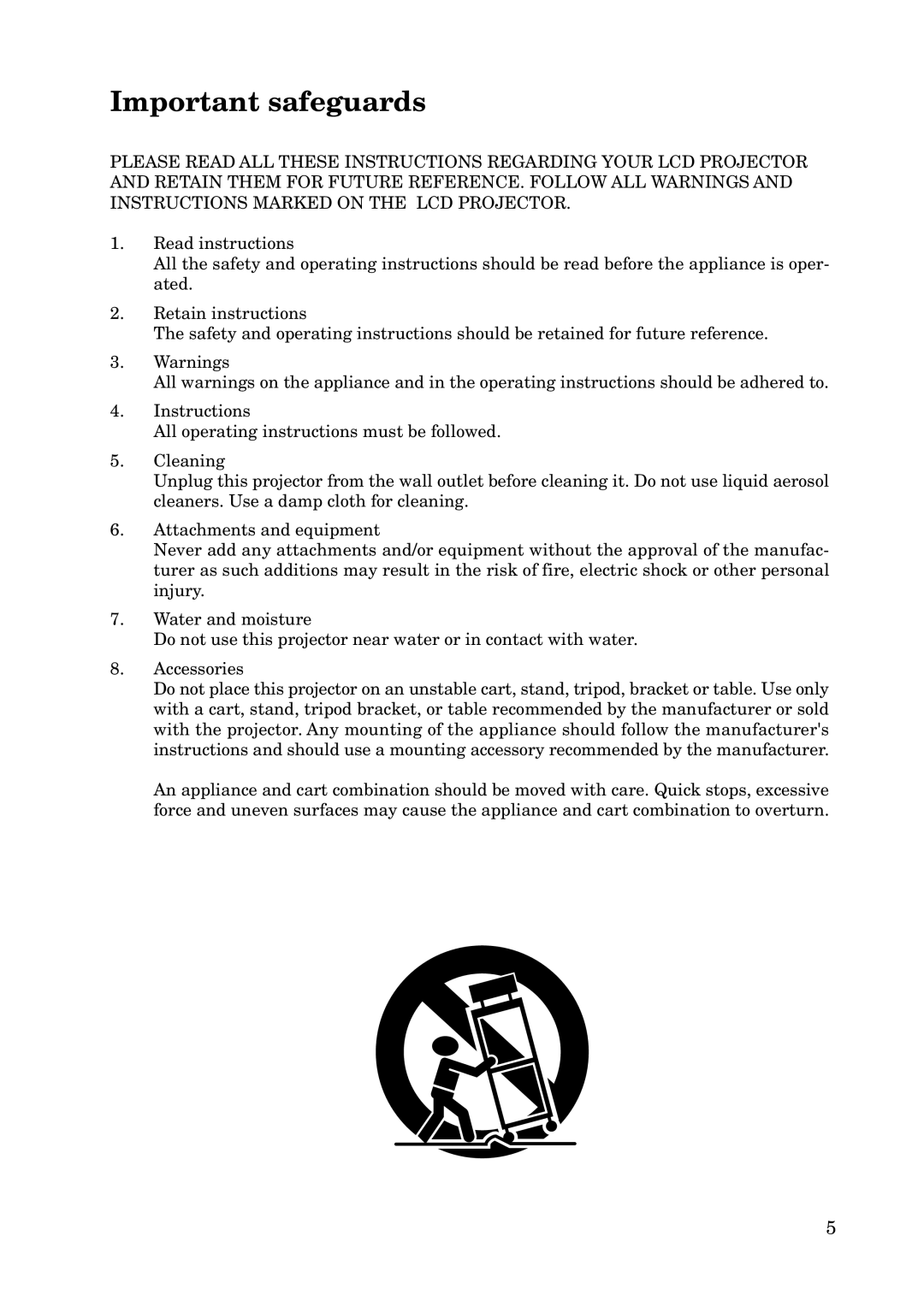 Mitsubishi Electronics X100 manual Important safeguards 