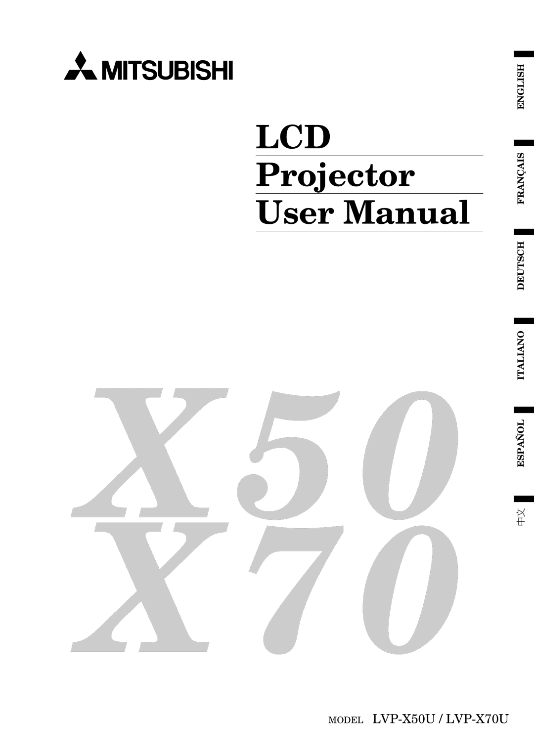 Mitsubishi Electronics X70U user manual X50 