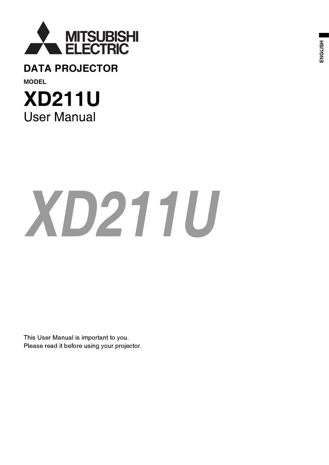 Mitsubishi Electronics XD211U user manual 