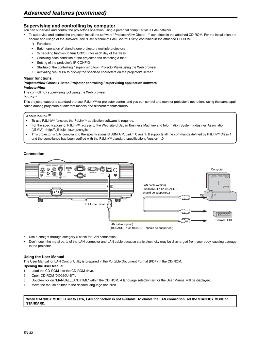 Mitsubishi Electronics XD250U-ST user manual Supervising and controlling by computer, Major functions, Connection 