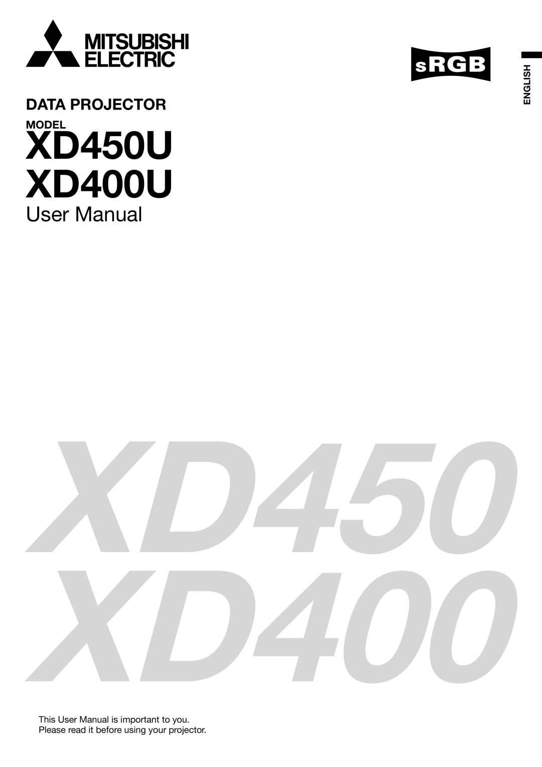 Mitsubishi Electronics XD450U user manual XD450 XD400 