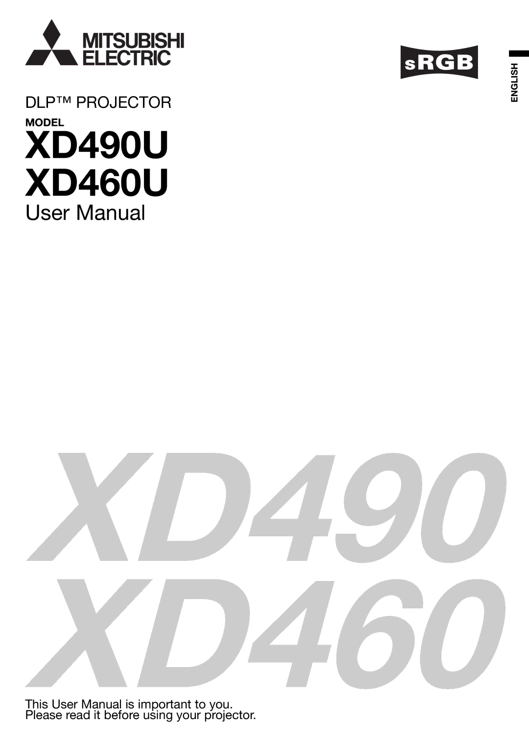 Mitsubishi Electronics XD460U user manual XD490 XD460 