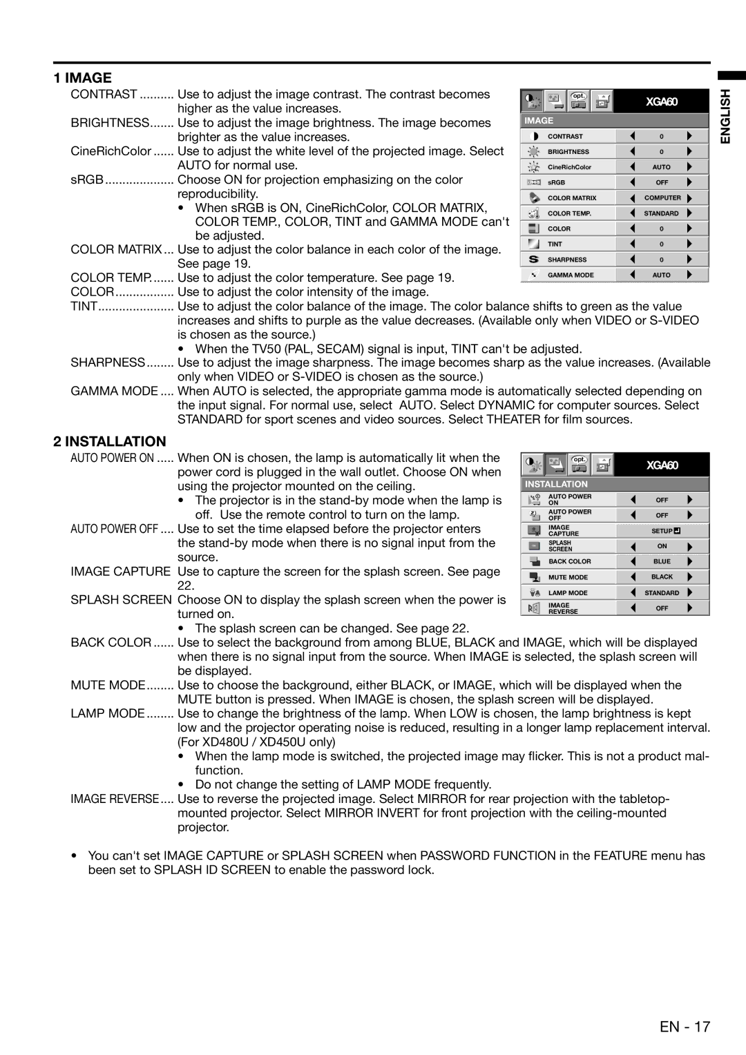 Mitsubishi Electronics XD480U user manual Projector is in the stand-by mode when the lamp is, Source, Turned on 