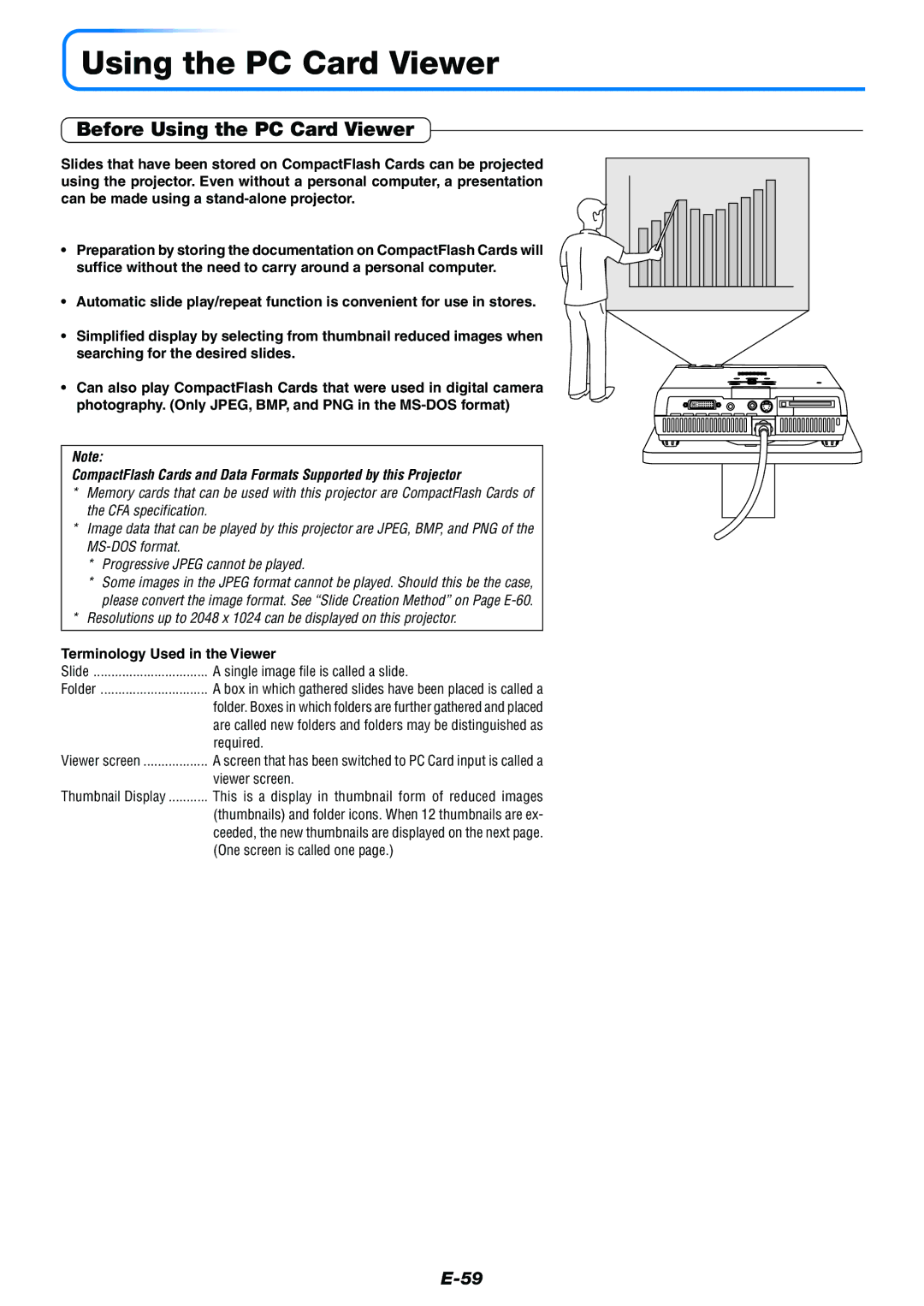 Mitsubishi Electronics XD50U user manual Before Using the PC Card Viewer, Terminology Used in the Viewer 