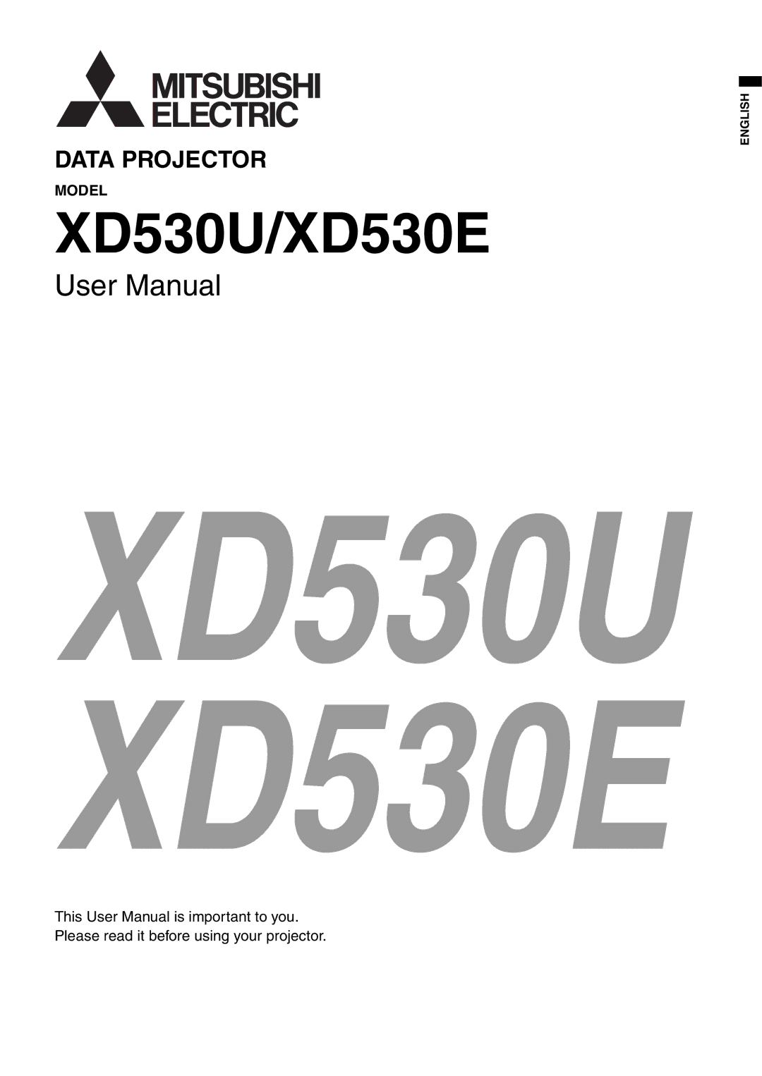 Mitsubishi Electronics user manual XD530U/XD530E 