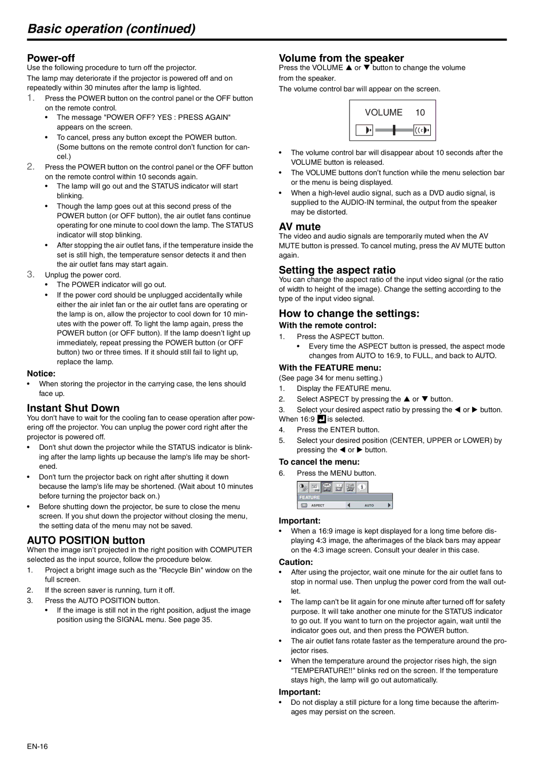 Mitsubishi Electronics XD530U, XD530E user manual Basic operation 