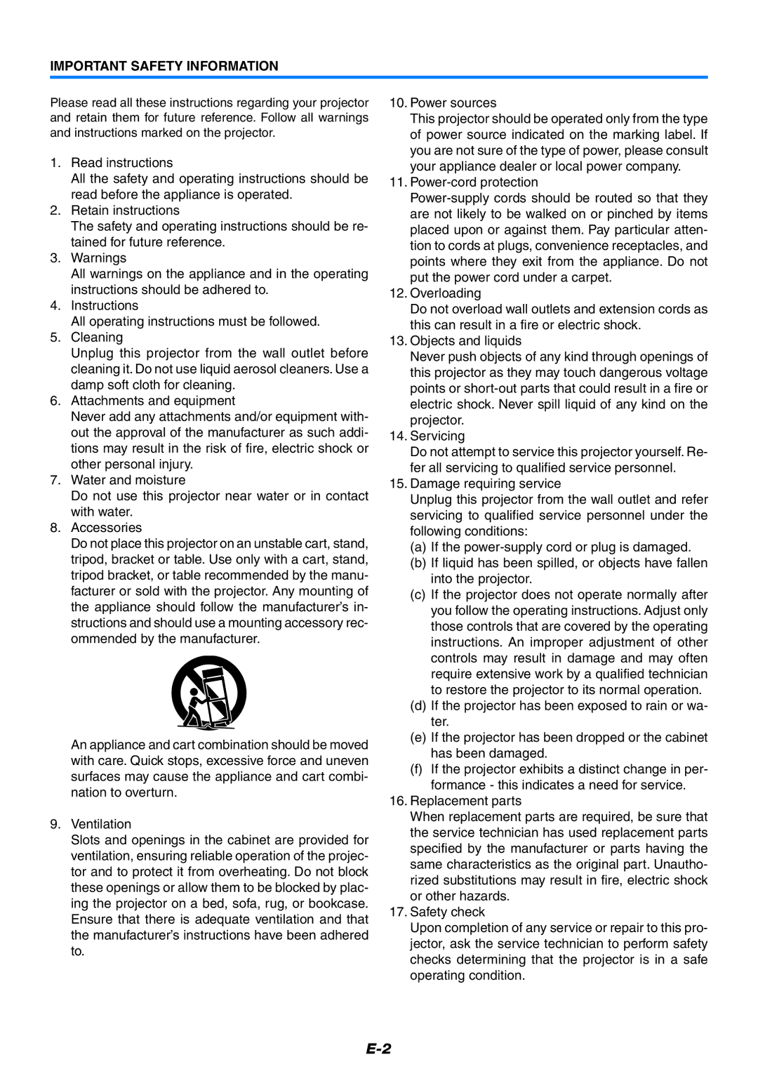 Mitsubishi Electronics XD80 user manual Important Safety Information 