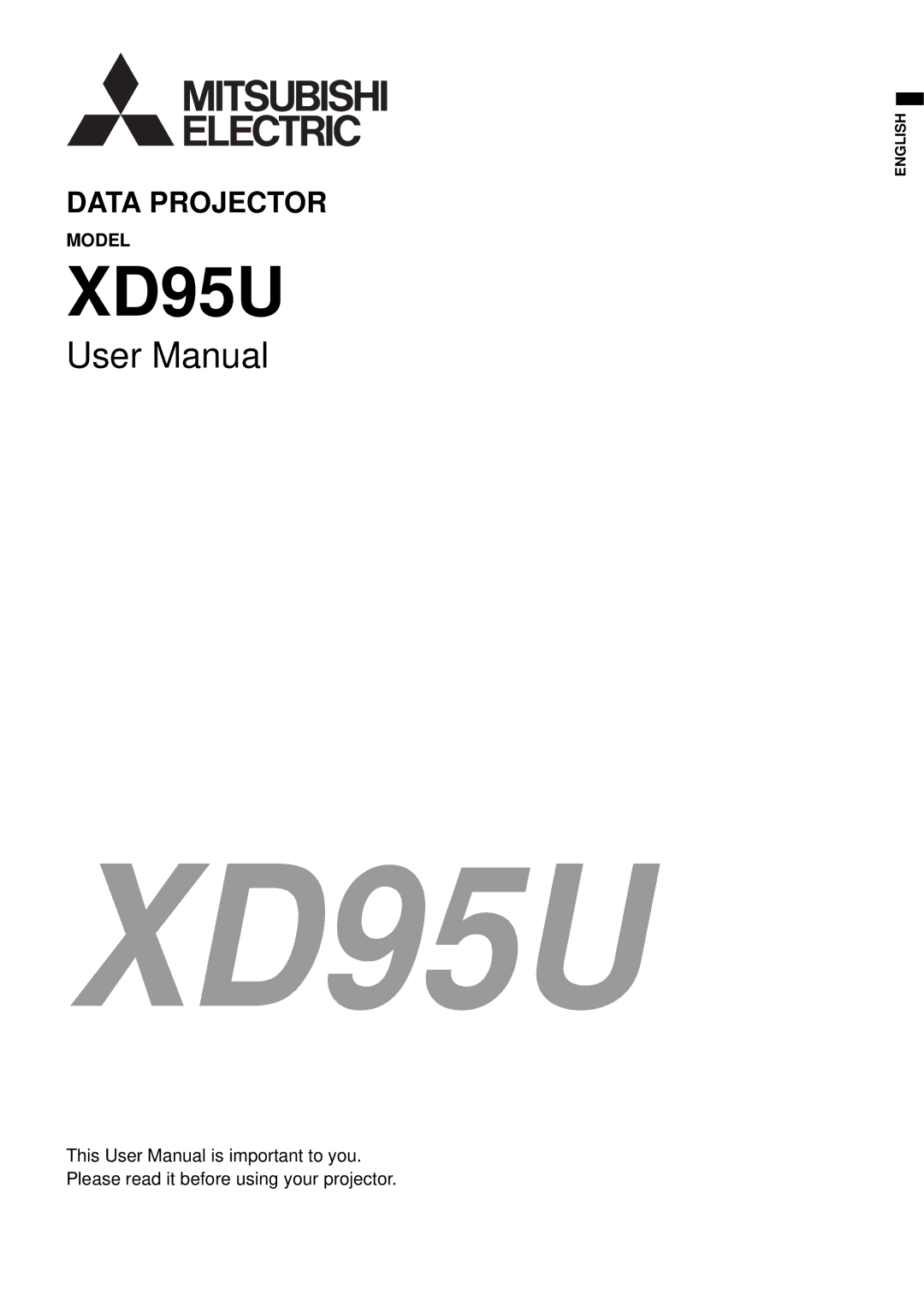 Mitsubishi Electronics XD95U user manual 