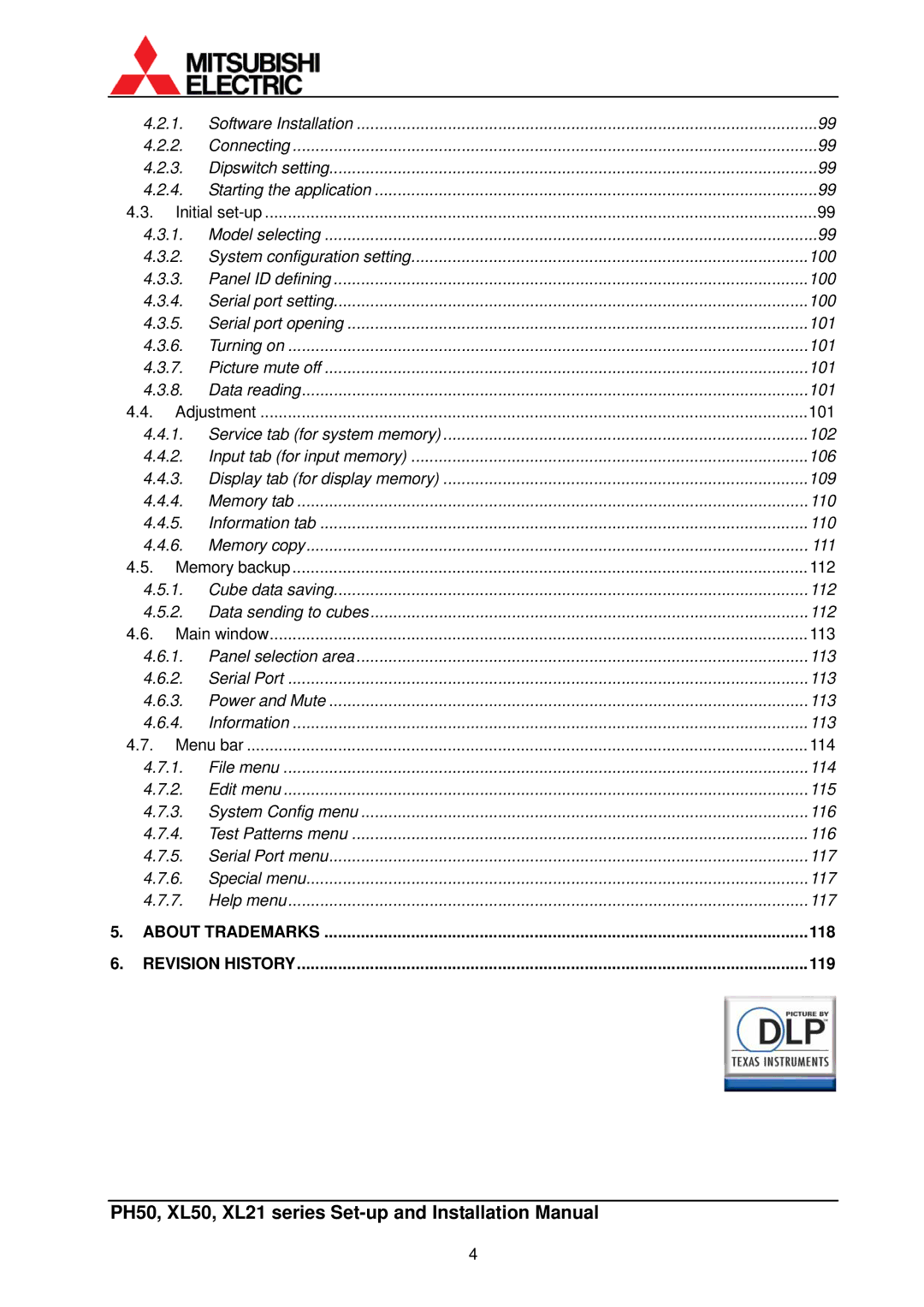 Mitsubishi Electronics XL50, XL21 installation manual 118 