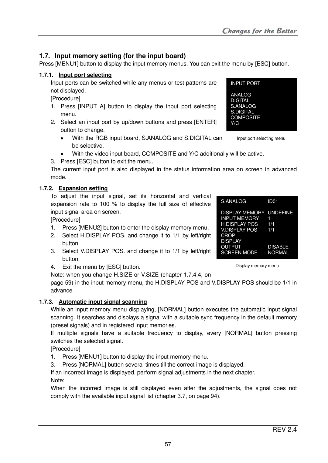 Mitsubishi Electronics XL21, XL50 installation manual Input memory setting for the input board, Expansion setting 