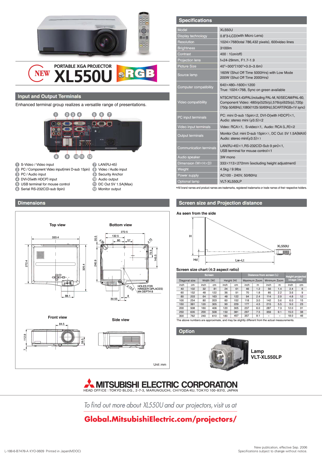 Mitsubishi Electronics XL550U warranty $#=× 6H+ 