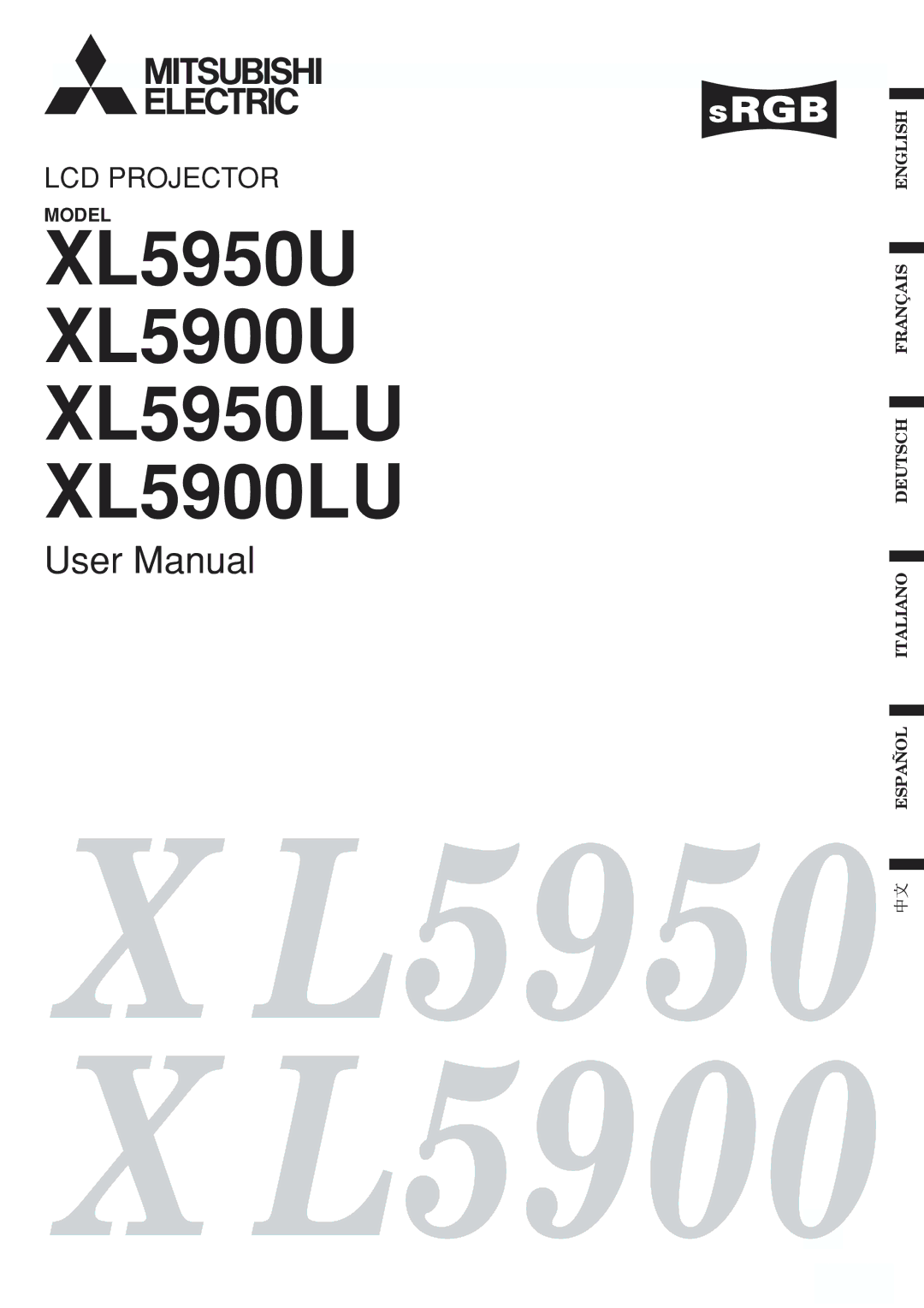 Mitsubishi Electronics XL5950U user manual L5950 X L5900 