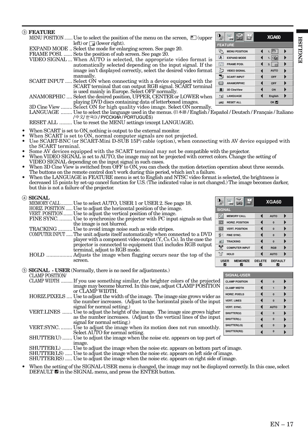 Mitsubishi Electronics XL5980LU Expand Mode .. Select the mode for enlarging screen. See, Manually, Image is not blurred 