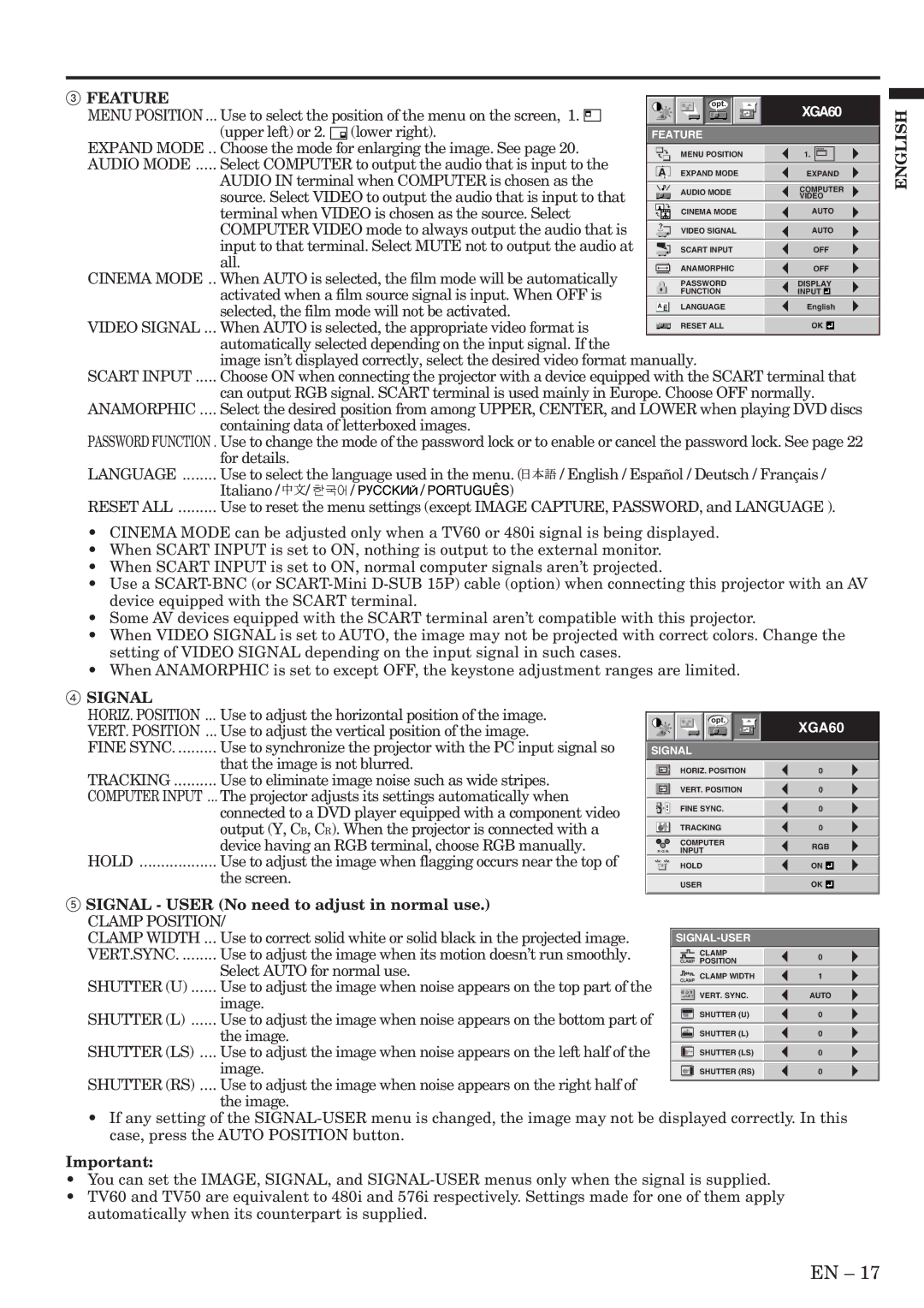 Mitsubishi Electronics XL6U user manual Expand Mode .. Choose the mode for enlarging the image. See, All 