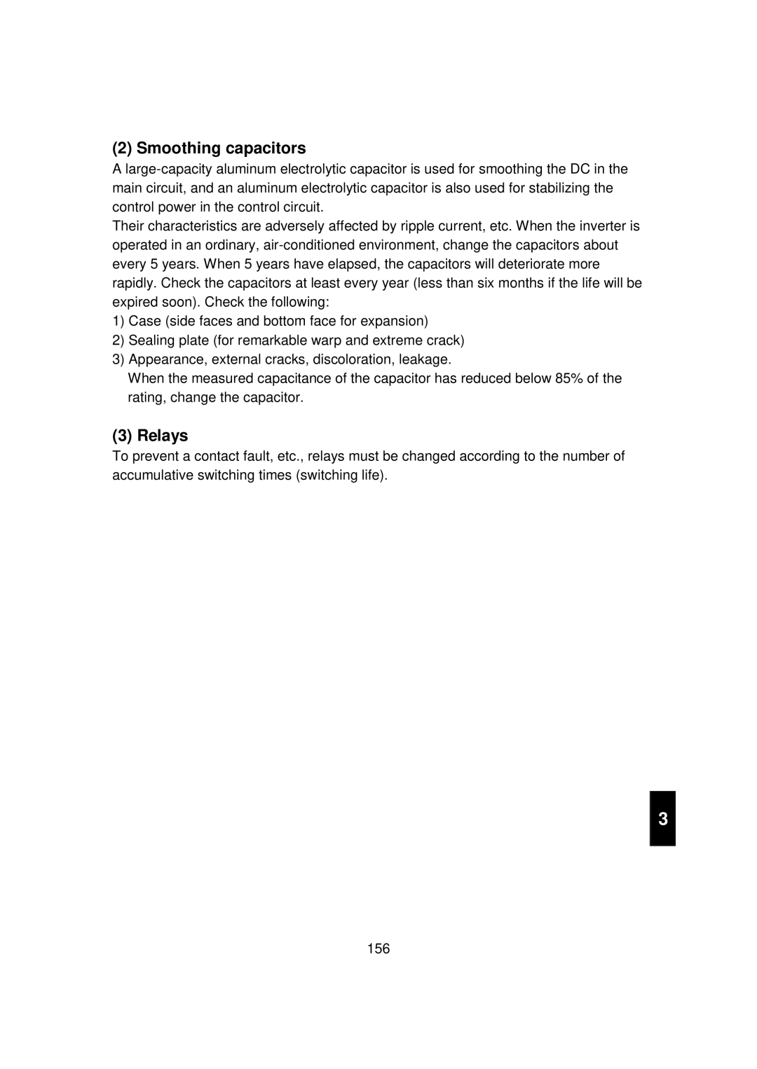 Mitsubishi FR - S500 instruction manual Smoothing capacitors, Relays 