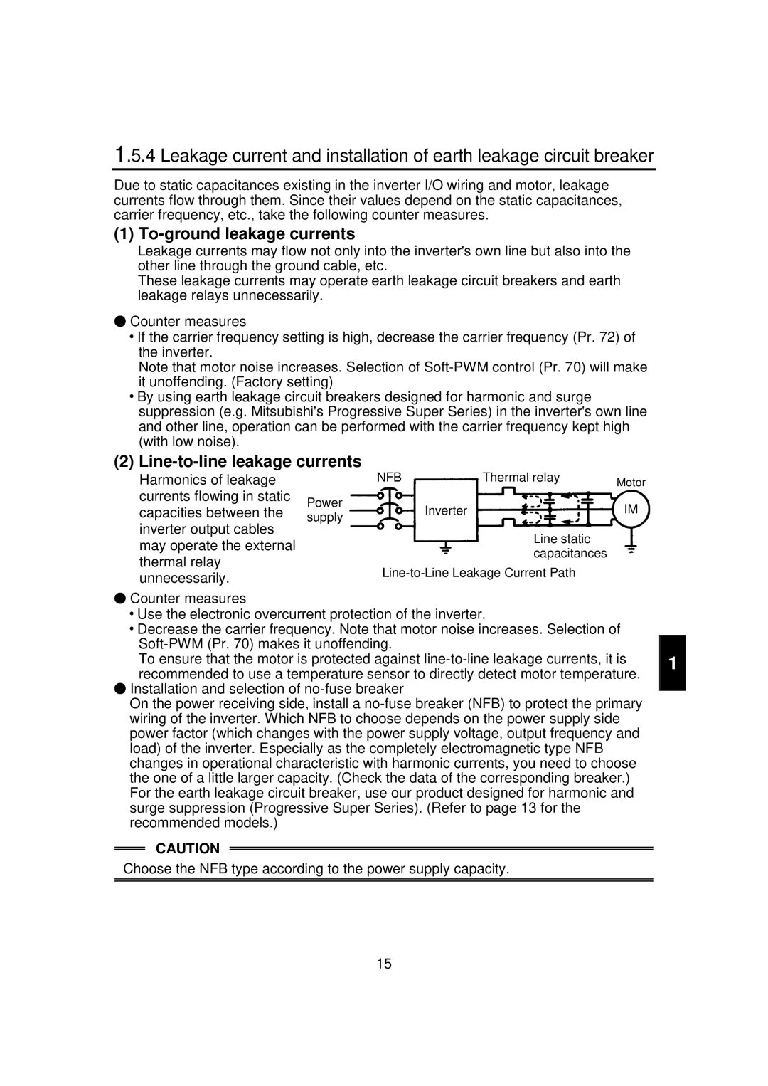 Mitsubishi FR - S500 instruction manual To-ground leakage currents, Line-to-line leakage currents 