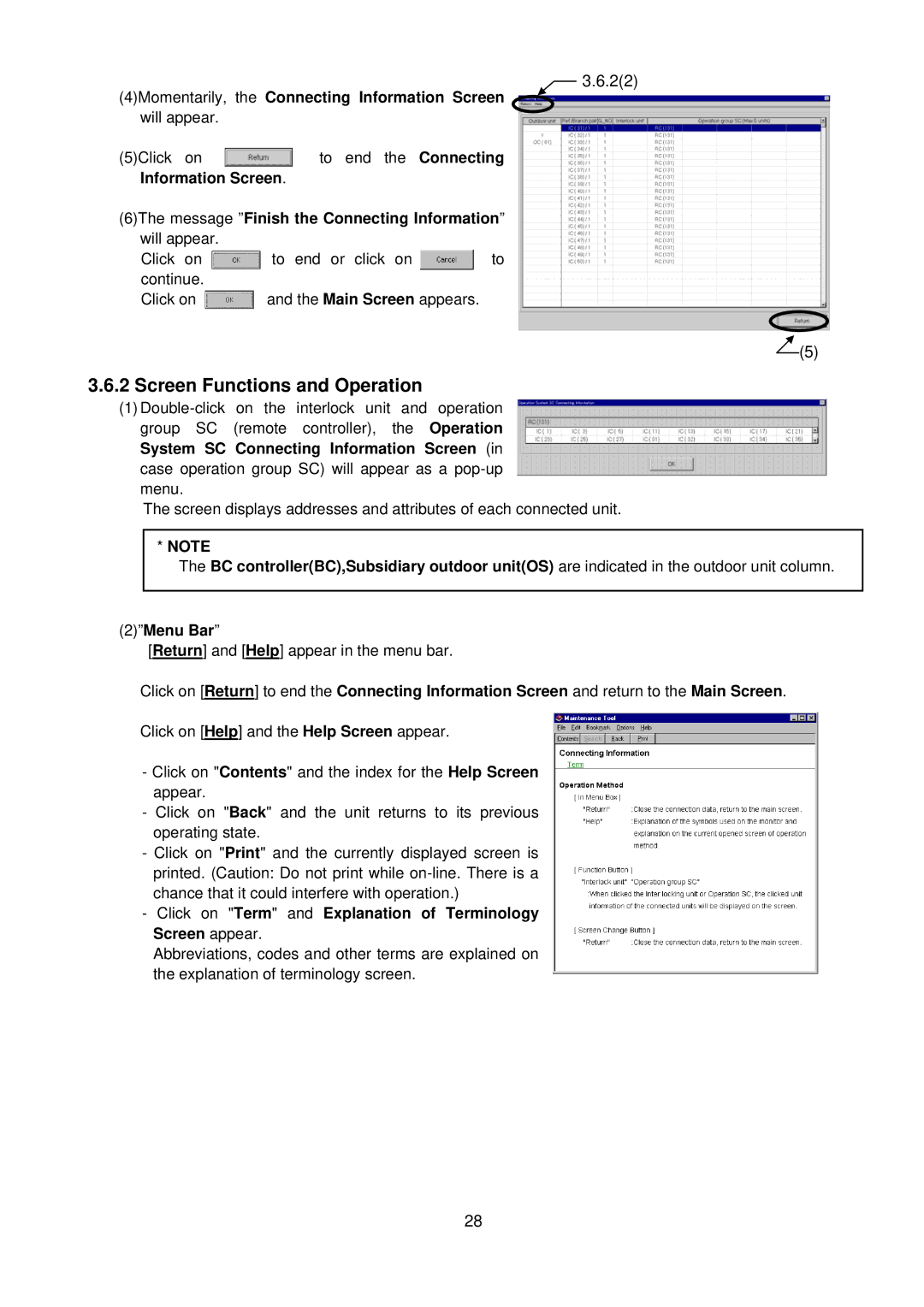 Mitsubishi MN Converter, G-50A manual Screen Functions and Operation, 4Momentarily, the Connecting Information Screen 