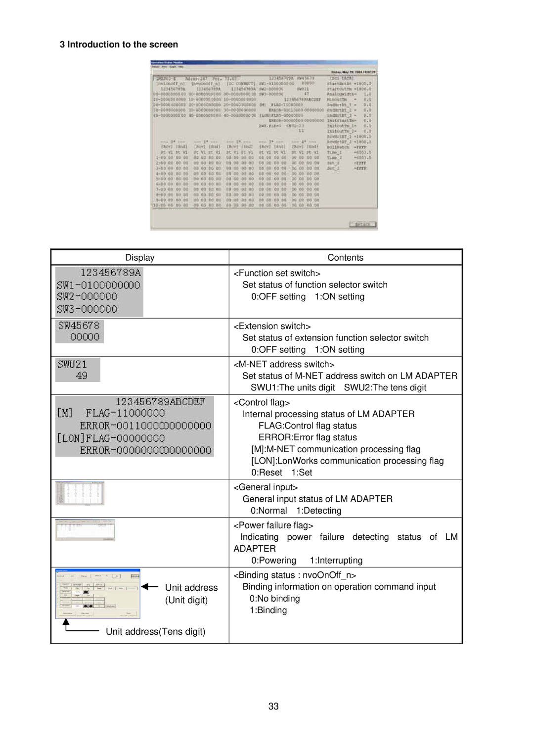 Mitsubishi G-50A, MN Converter manual Introduction to the screen 