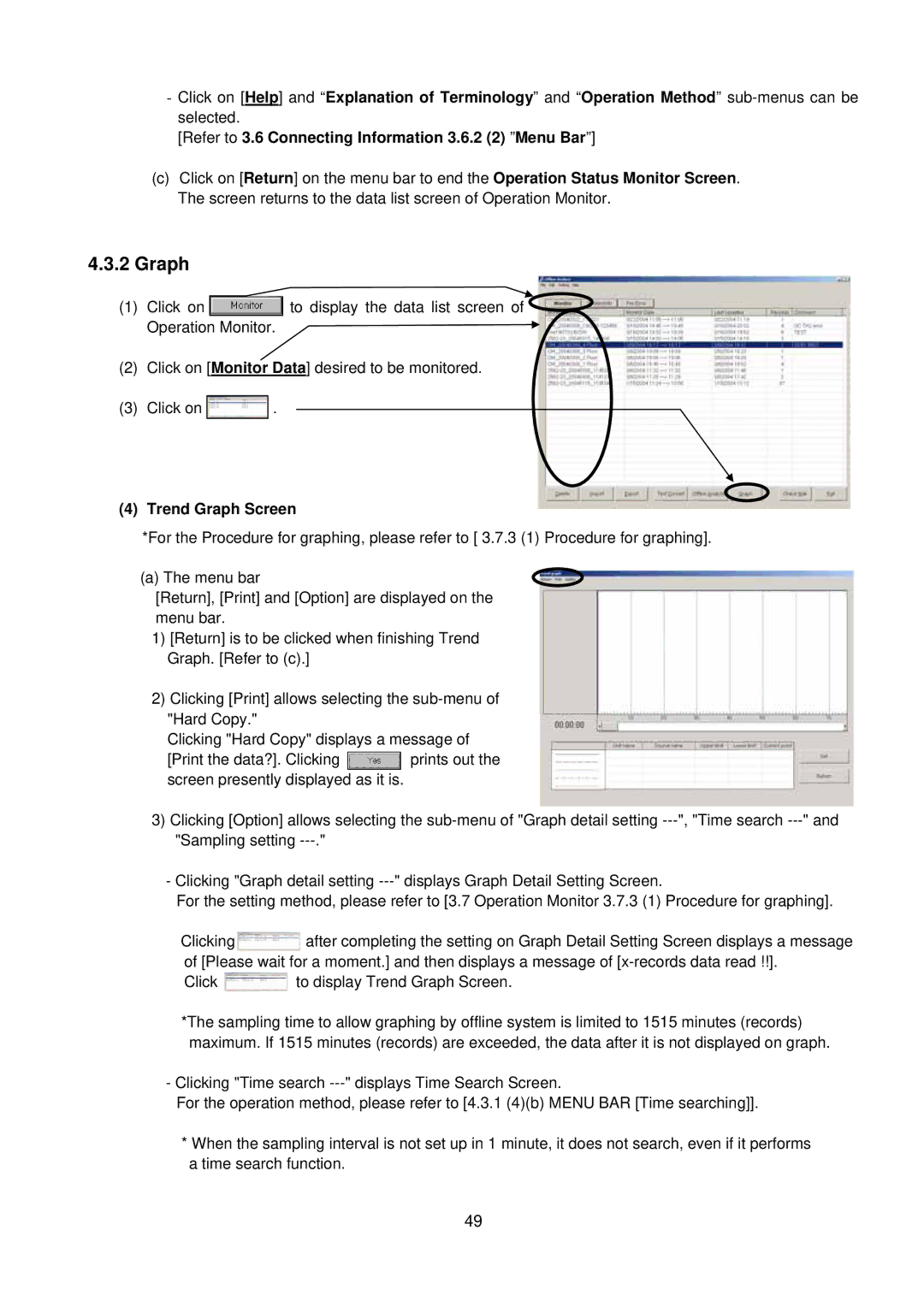 Mitsubishi G-50A, MN Converter manual Trend Graph Screen 