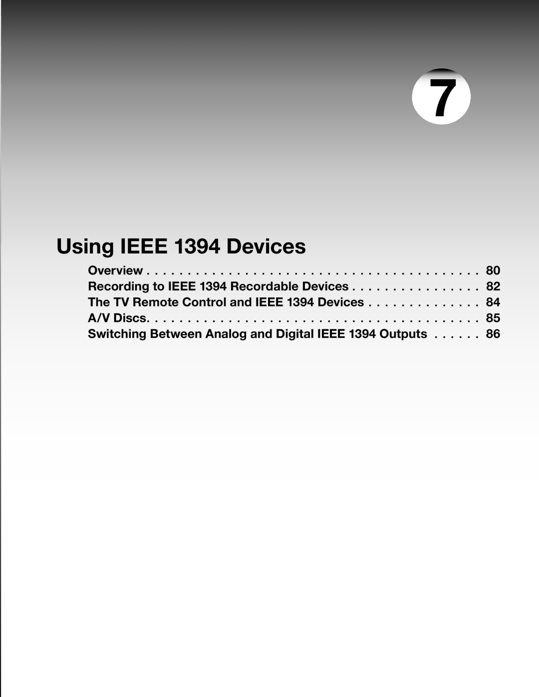 Mitsubishi WD-52631 manual Using Ieee 1394 Devices 