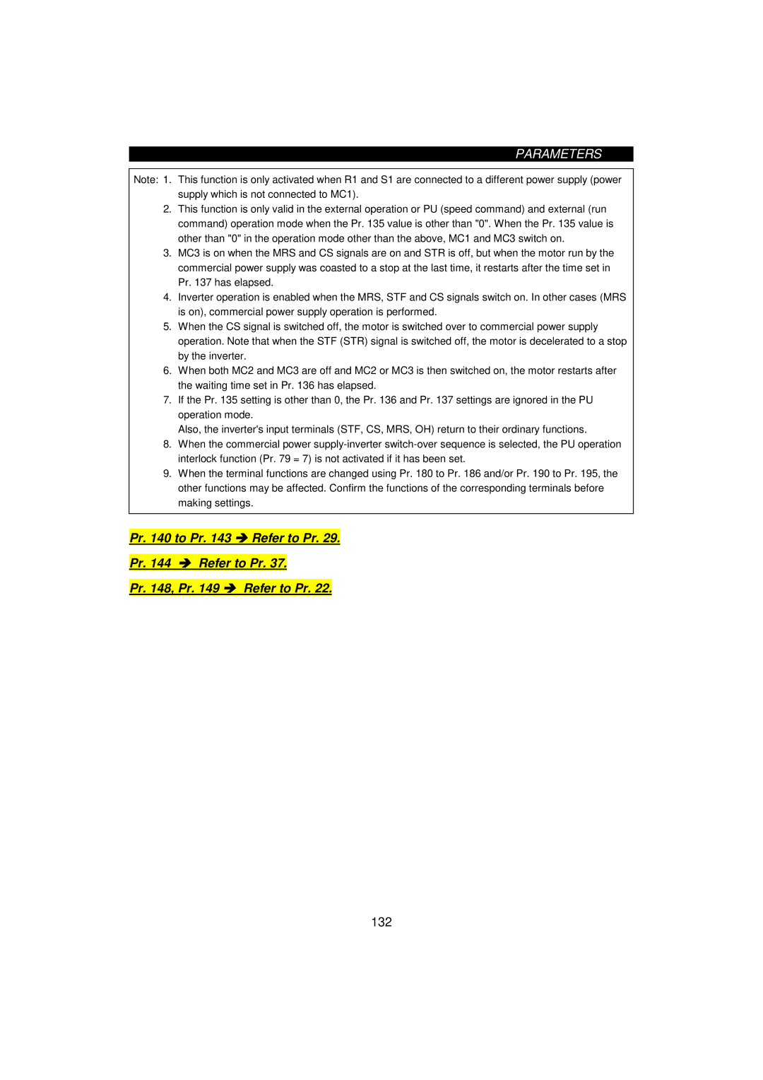 Mitsumi electronic FR-F520-0.75K, 55K instruction manual Pr to Pr % Refer to Pr Pr , Pr % Refer to Pr 