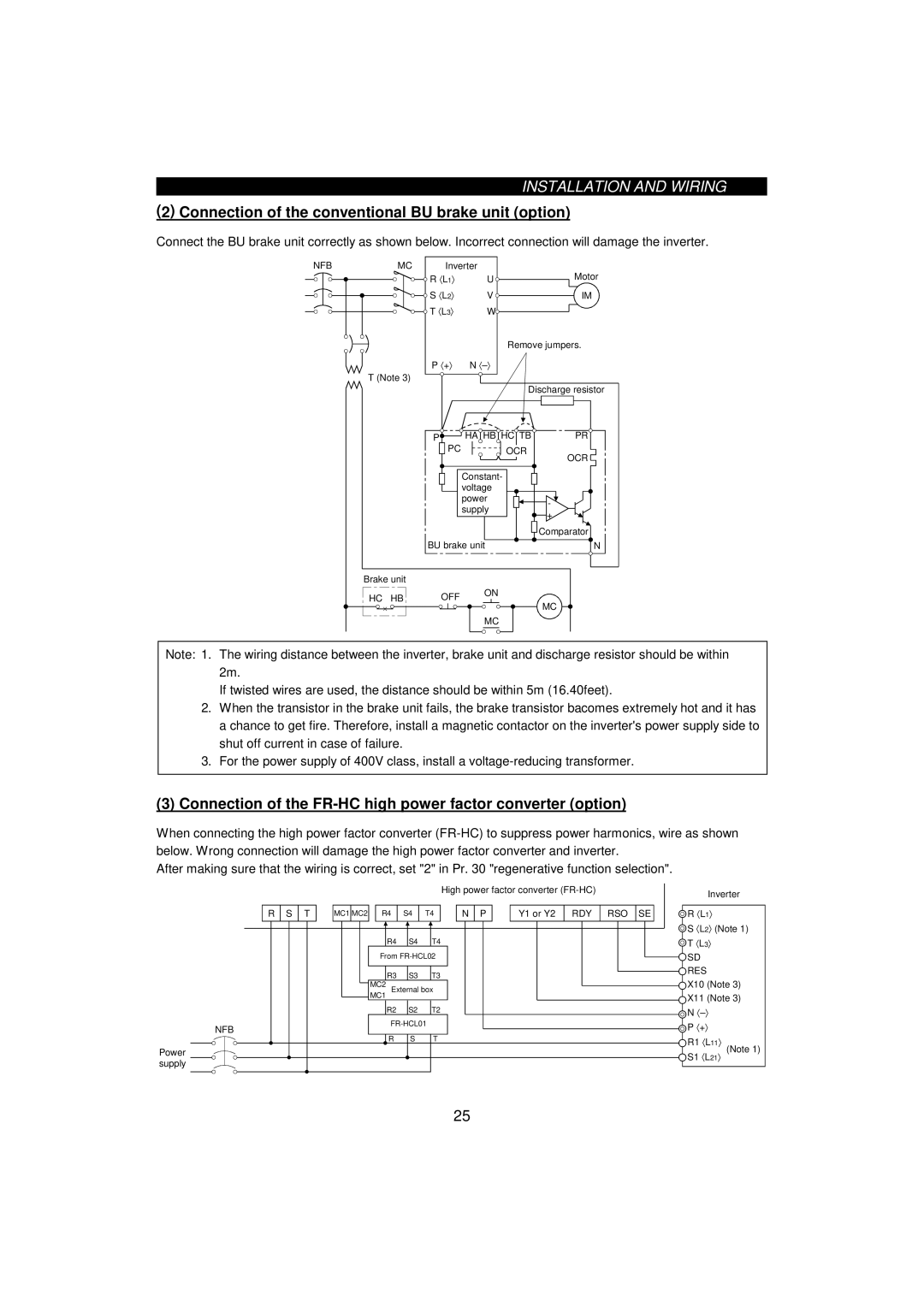 Mitsumi electronic 55K, FR-F520-0.75K instruction manual Connection of the conventional BU brake unit option 