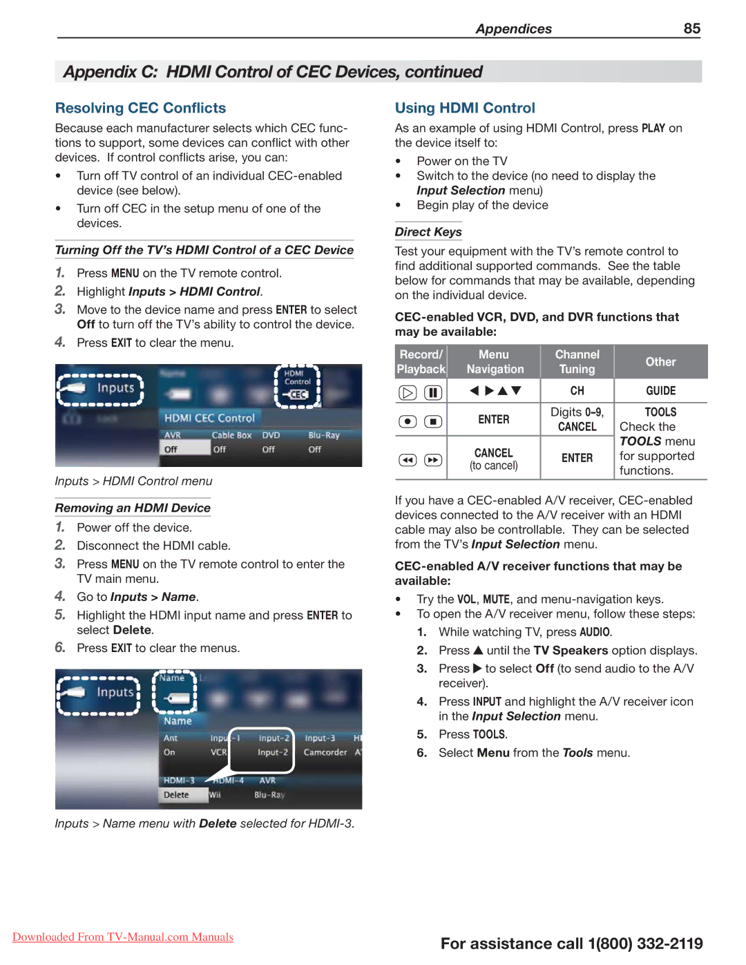 Mitsumi electronic 738 Series, 838 Series manual Resolving CEC Conflicts, Using Hdmi Control 