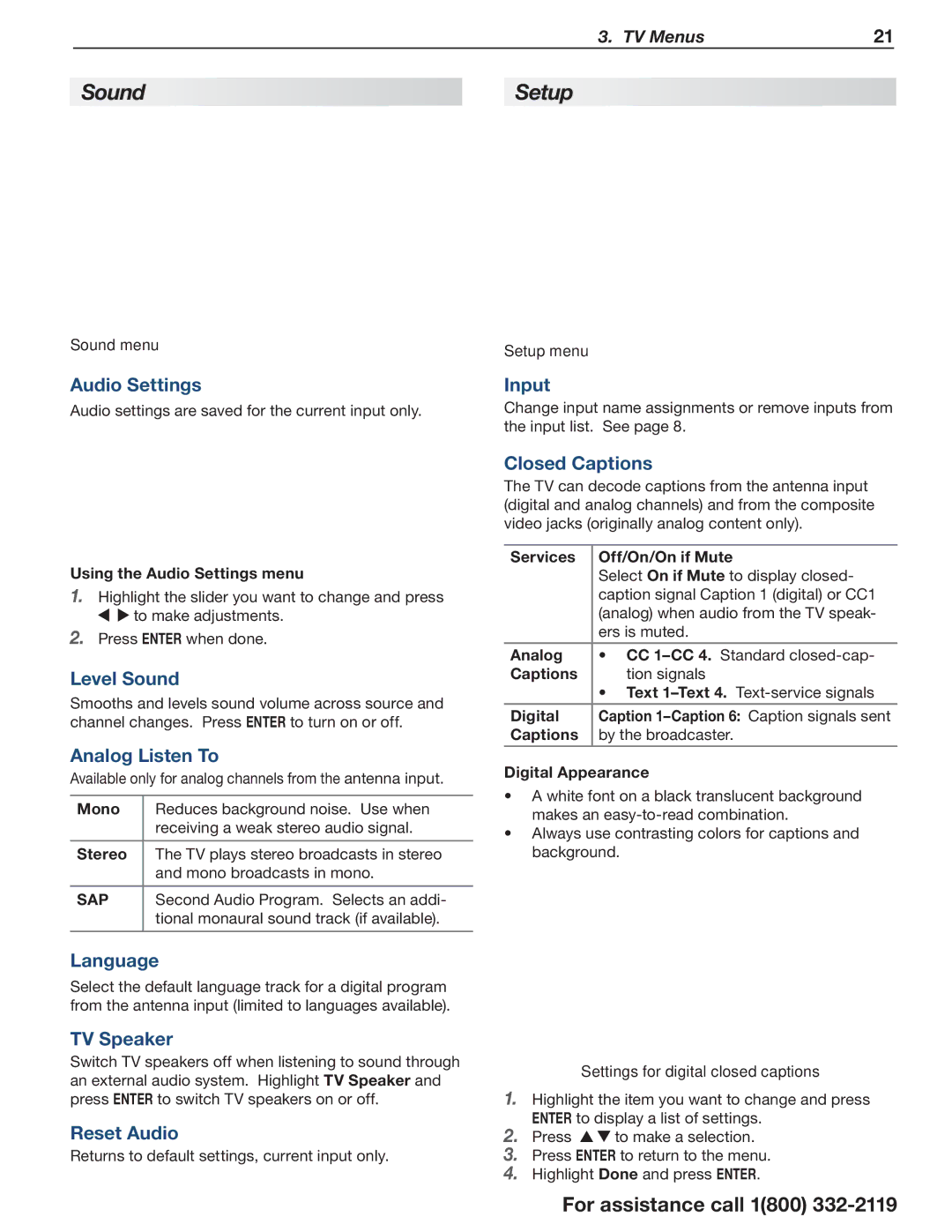 Mitsumi electronic C10 SERIES manual Sound, Setup 