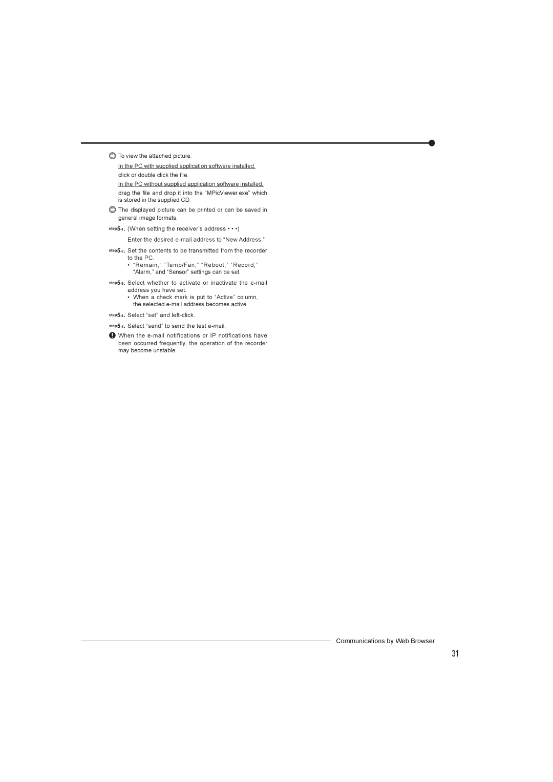 Mitsumi electronic DX-TL4716U instruction manual Communications by Web Browser 