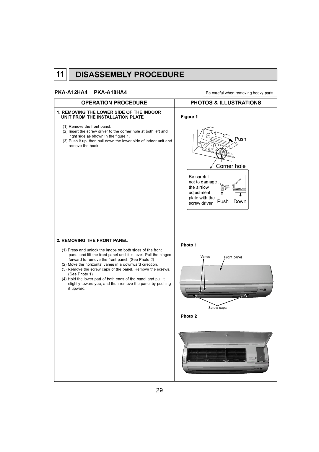 Mitsumi electronic PKA-A18HA4, PKA-A12HA4 service manual Disassembly Procedure, Operation Procedure Photos & Illustrations 