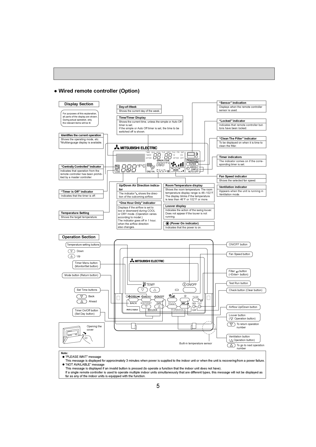 Mitsumi electronic PKA-A18HA4, PKA-A12HA4 service manual Display Section, Operation Section 