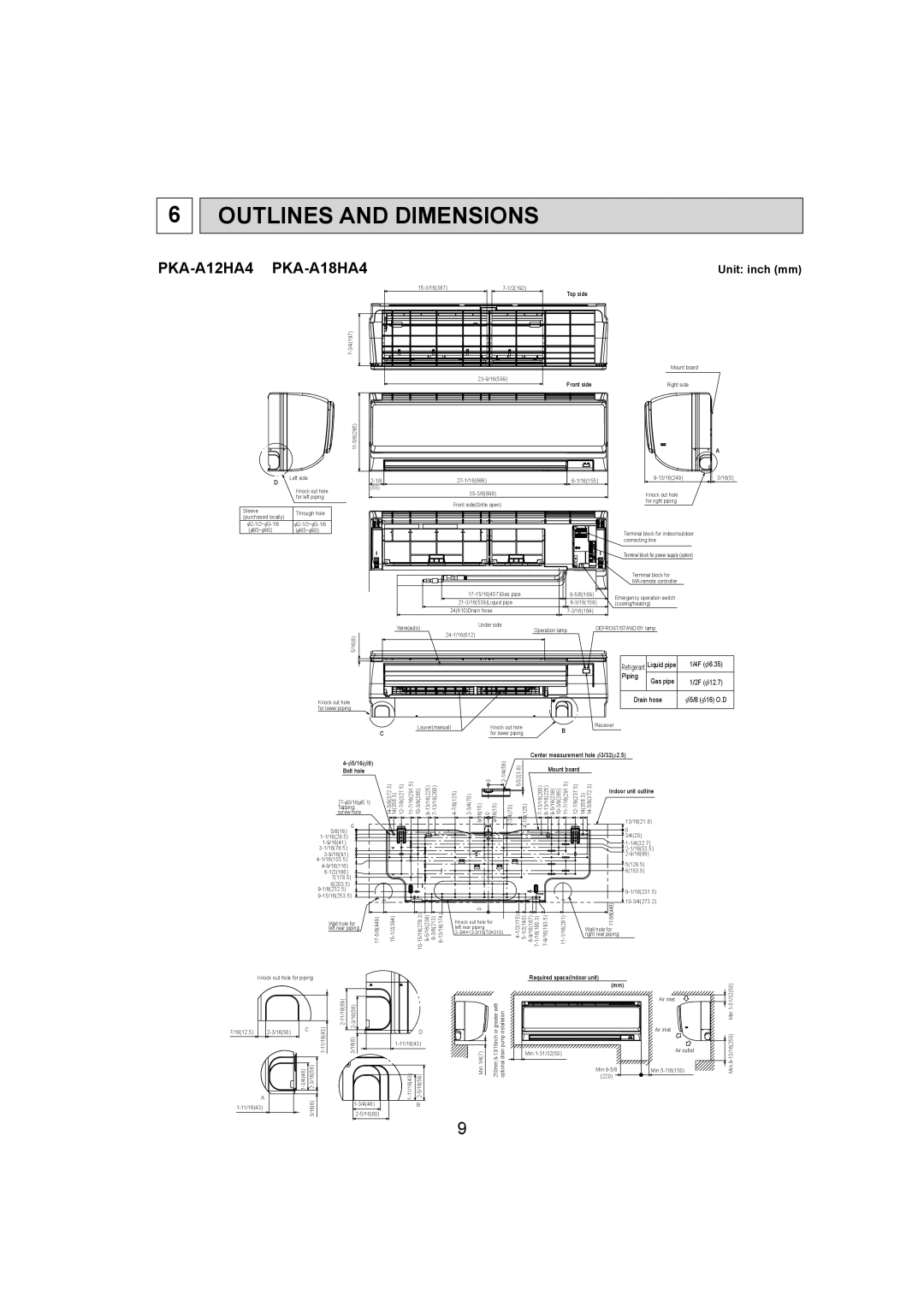 Mitsumi electronic PKA-A18HA4, PKA-A12HA4 service manual Outlines and Dimensions, Unit inch mm 