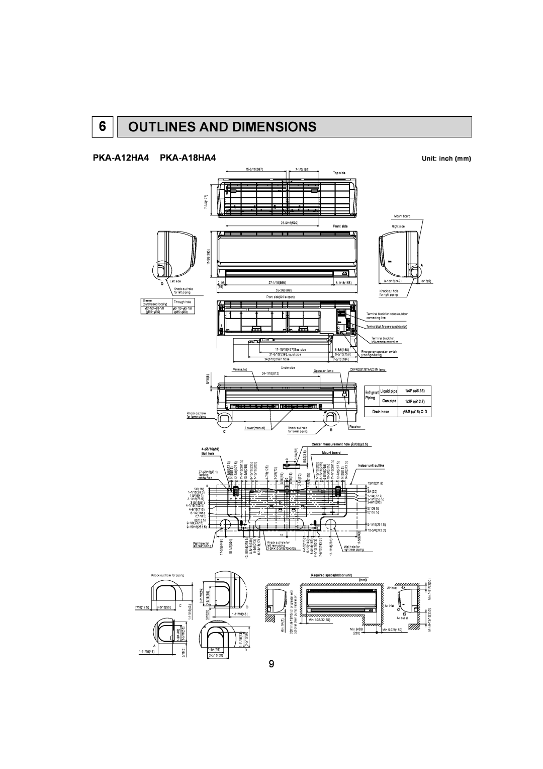 Mitsumi electronic service manual Outlines And Dimensions, PKA-A12HA4 PKA-A18HA4, Unit inch mm 
