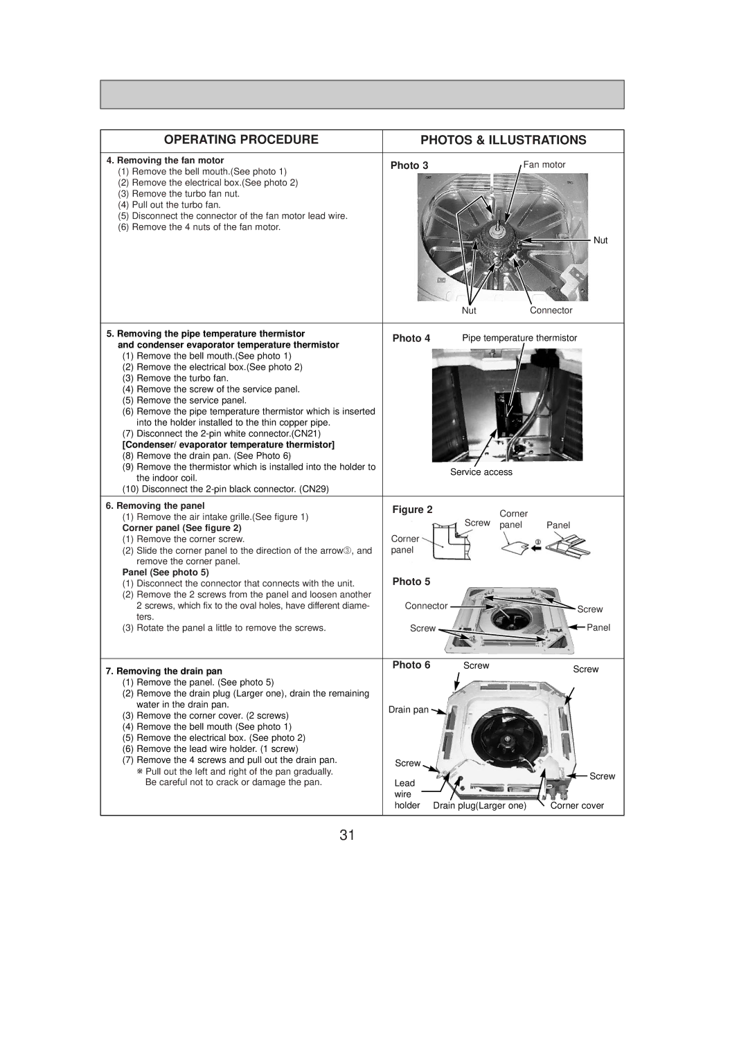 Mitsumi electronic PLA-A42AA, PLA-A30AA, PLA-A36AA, PLA-A12AA, PLA-A24AA, PLA-A18AA service manual Removing the fan motor 